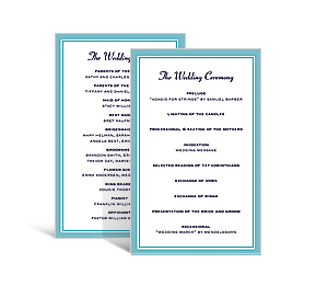Wedding Rectangle Programs for Engagement, Bridal Shower and Wedding 5 x 7.875