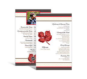 Polka Floral DIY Wedding Wedding Rectangle Programs 5 x 7.875, personalized wedding papers