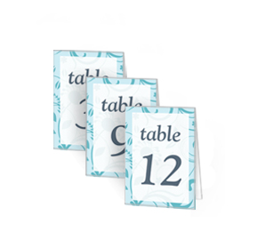 Serenity wedding table tents