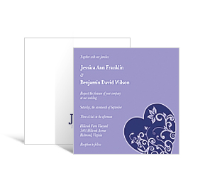 Hearts Wedding DIY Square Invitation 5.875 x 5.875