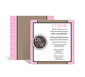 Rococo DIY Square Wedding Invitations, personalized wedding kit