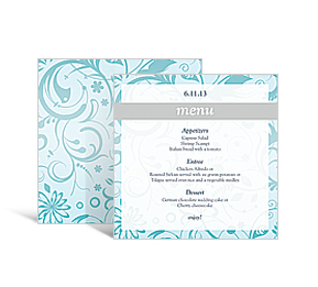 Serenity Square Wedding Menu Cards