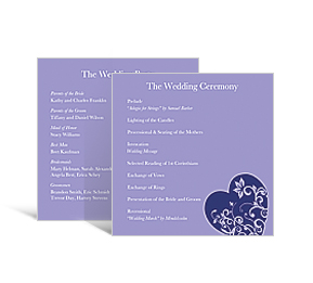 Hearts Custom diy square program for wedding, DIY Square Programs