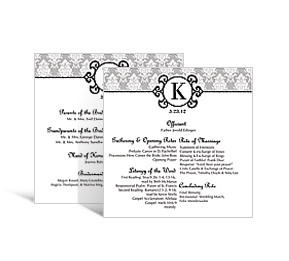 Monogram DIY Wedding Wedding Square Programs 5 x 7.875, personalized wedding papers