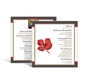 Polka Floral DIY Wedding Wedding Square Programs 5 x 7.875, personalized wedding papers