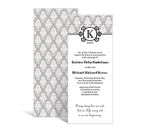 MonogramDIY Wedding Tea Length Invitation, personalized wedidng kit