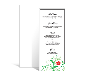 Floral Custom tea length weddiing cards, DIY menu cards
