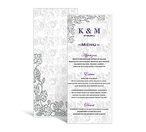 Iron Vine DIY Wedding Wedding Menu Cards 5 x 7.875, personalized wedding papers