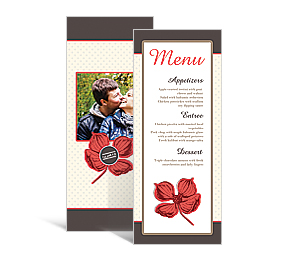 Polka Floral DIY Wedding Wedding Menu Cards 5 x 7.875, personalized wedding papers