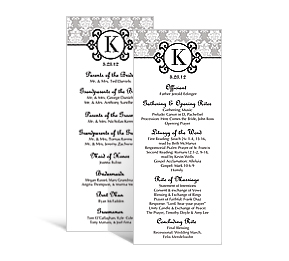 Monogram DIY Wedding Tea Length Wedding Programs, wedding programs, personalized wedding papers