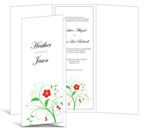 Floral Wedding DIY Tri-fold Wedding Invitations, Personalized Tri-fold Invite Designs
