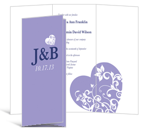 Hearts Wedding DIY Tri-fold Wedding Invitations, Personalized Tri-fold Invite Designs