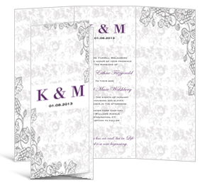 Iron Vine DIY Wedding Tri Fold Invitation, personalized wedding papers