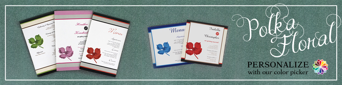 Polka flower invitation design with custom color option, wedding invitations cards, wedding papers, diy wedding, wedding cards, wedding menu, wedding programs