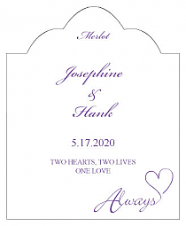 Always Swirly Scalloped Vertical Big Rectangle Wedding Labels