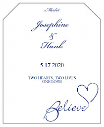 Believe Swirly Wine Wedding Label