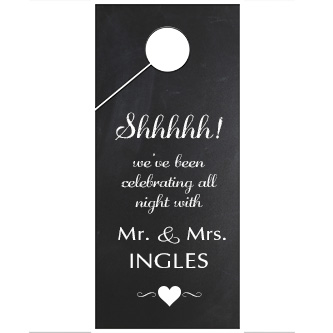 Black and White Chalkboard Door Wedding Door Hanger 4x9