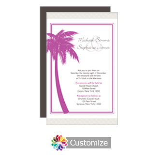 Caribbean Beach 5 x 7.875 Flat Wedding Invitation Card 