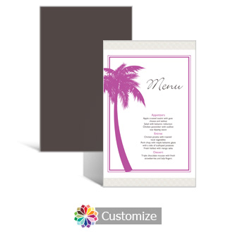 Caribbean Beach 5 x 7.875 Rectangle Flat Wedding Menu