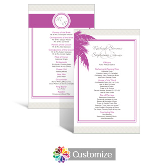 Caribbean Beach 5 x 7.875 Flat Wedding Program