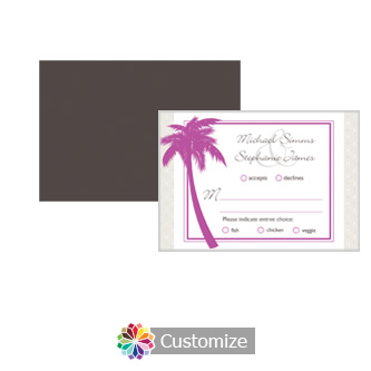 Caribbean Beach 5 x 3.5 RSVP Enclosure Card - Dinner Choice