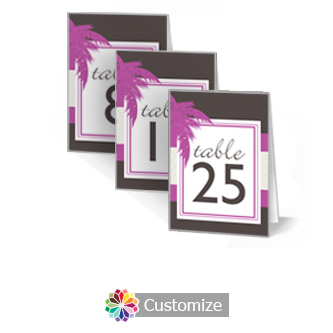 Caribbean Beach 3.5 x 5 Large Folded Wedding Table Number