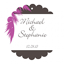 Caribbean Beach Scalloped Circle Wedding Hang Tag