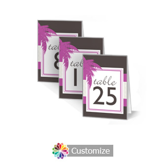 Caribbean Beach 2.5 x 3.5 Folded Wedding Table Number