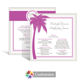 Caribbean Beach 5.875 x 5.875 Square Wedding Program