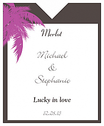 Caribbean BeachWine Wedding Label 3.25x4