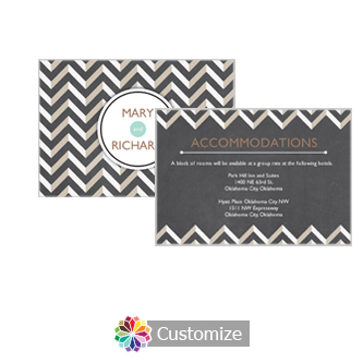 Chalkboard Chevron 5 x 3.5 Accommodations Enclosure Card