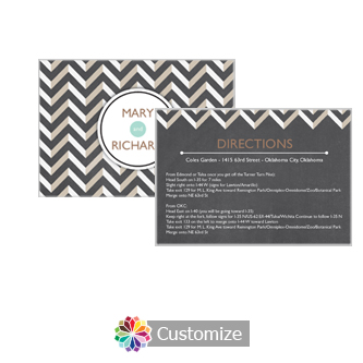 Chalkboard Chevron 5 x 3.5 Directions Enclosure Card