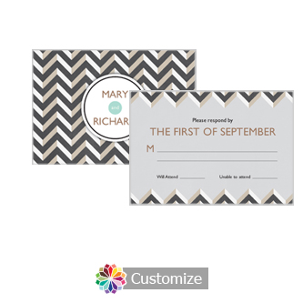 Chalkboard Chevron 5 x 3.5 RSVP Enclosure Card - Reception