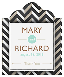 Chalkboard Chevron Scalloped Vertical Big Rectangle Wedding Labels