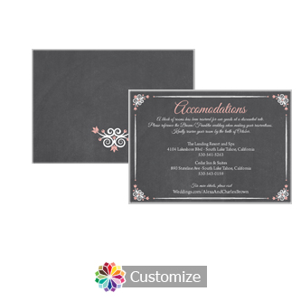 Eat-Drink-Be-Married Chalkboard 5 x 3.5 Accommodations Enclosure Card