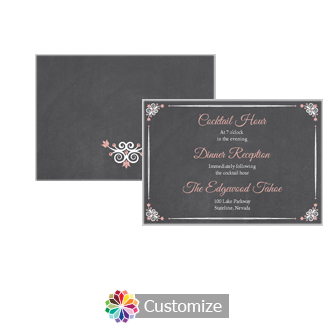 Eat-Drink-Be-Married Chalkboard 5 x 3.5 Details Enclosure Card