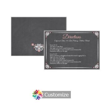 Eat-Drink-Be-Married Chalkboard 5 x 3.5 Directions Enclosure Card