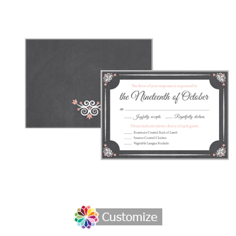 Eat-Drink-Be-Married Chalkboard 5 x 3.5 RSVP Enclosure Card - Dinner Choice
