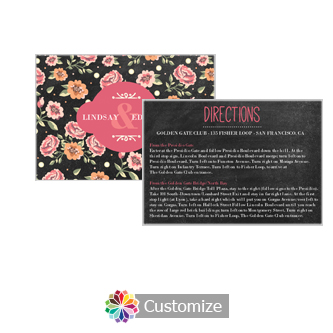 Chalkboard Floral 5 x 3.5 Directions Enclosure Card