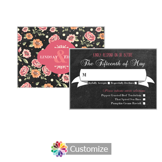 Chalkboard Floral 5 x 3.5 Directions Enclosure Card