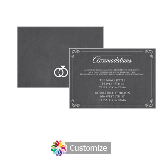 Rings of Love Chalkboard 5 x 3.5 Accommodations Enclosure Card