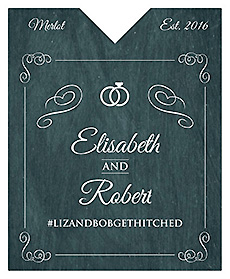 Chalkboard Rings Wine Wedding Label 3.25x4