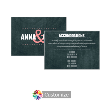 Romantic Photo Chalkboard 5 x 3.5 Accommodations Enclosure Card