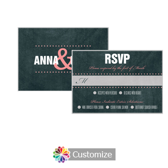 Romantic Photo Chalkboard 5 x 3.5 RSVP Enclosure Card - Dinner Choice