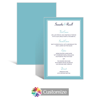 Classical 5 x 7.875 Rectangle Flat Wedding Menu