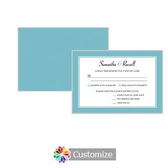 Classical 5 x 3.5 RSVP Enclosure Card - Dinner Choice