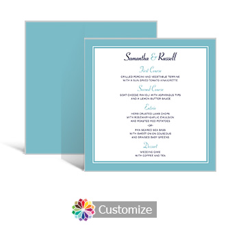 Classical 5.875 x 5.875 Square Wedding Menu