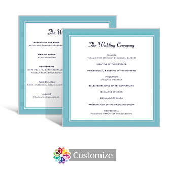 Classical 5.875 x 5.875 Square Wedding Program