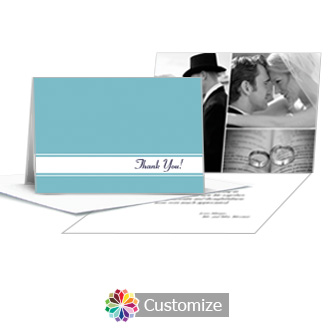 Classical Wedding Thank You Card With Photo and Custom Greeting