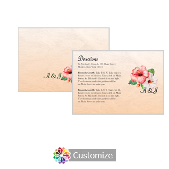 Floral Coralbell Lace 5 x 3.5 Directions Enclosure Card